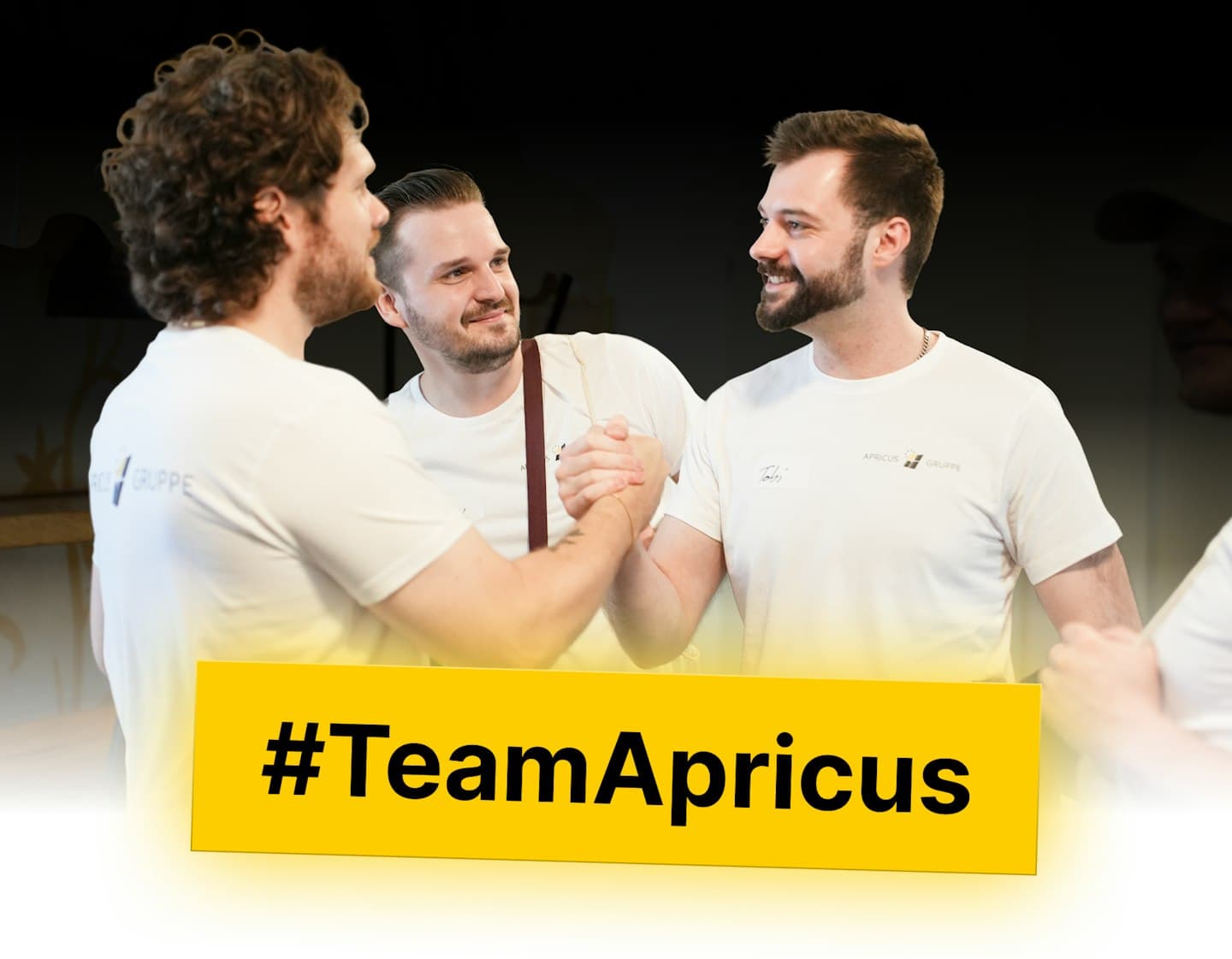 Apricus-Team begruesst sich mit Handschlag #TeamApricus